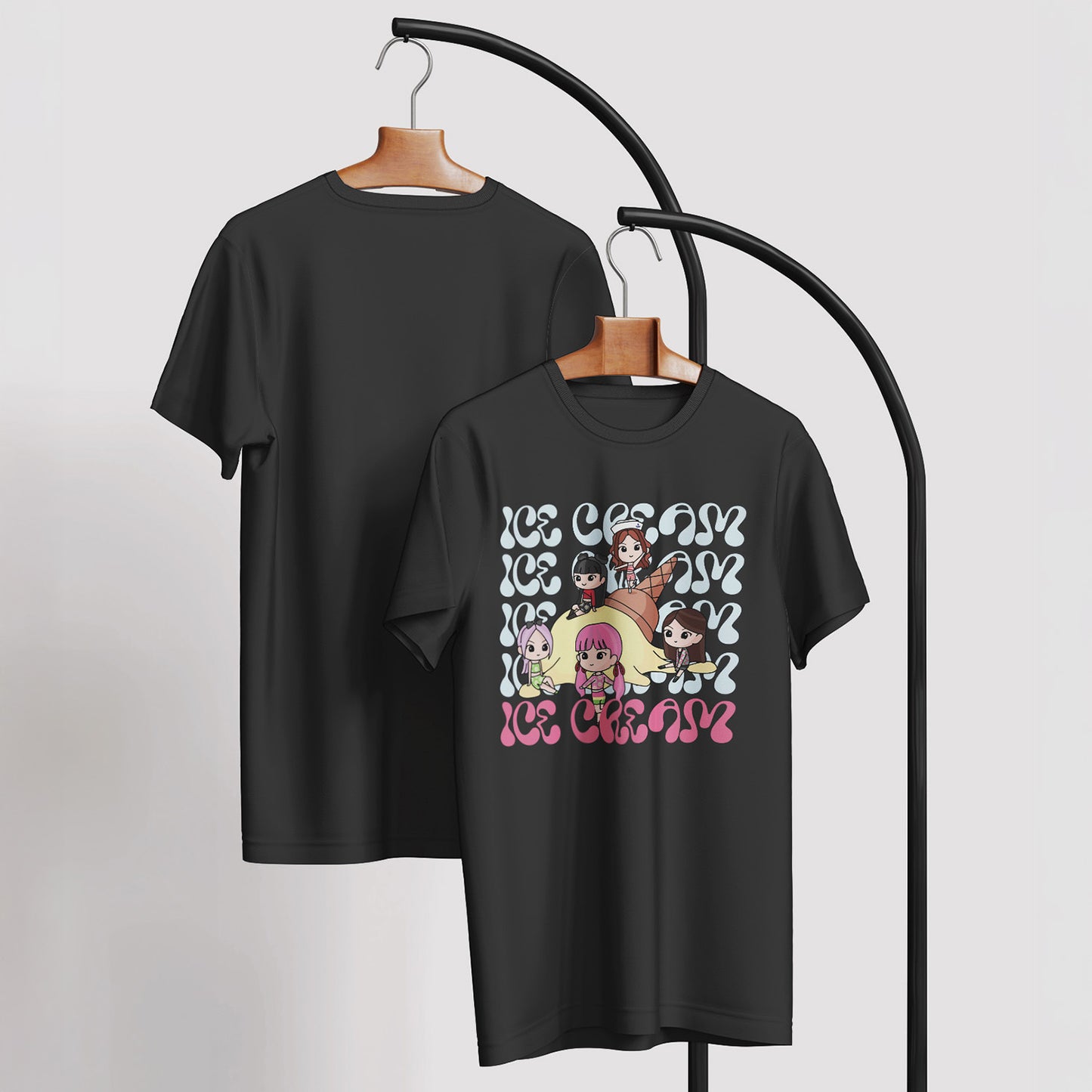 Blackpink Ice Cream Oversized T-shirt | Black