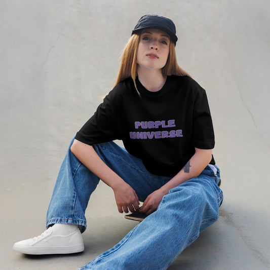 BTS Purple Universe Oversized T-shirt | Black
