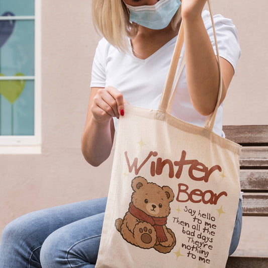 BTS, V Winter Bear Tote Bag