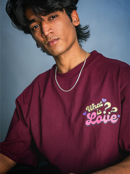 Twice What Is Love Oversized T-shirt | Burgundy