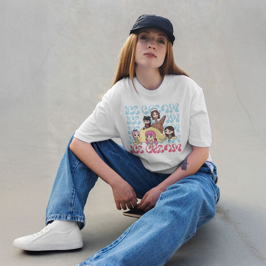 Blackpink Ice Cream Oversized T-shirt | WHITE